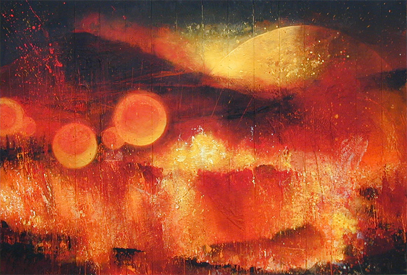 Painting Flame by Go Hayakawa, used in the film Under the Same Moon