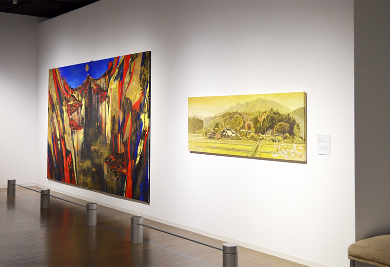 Installation view: gallery space with works from 'The Trajectory of Nihonga' at Tochigi Prefectural Museum of Fine Arts